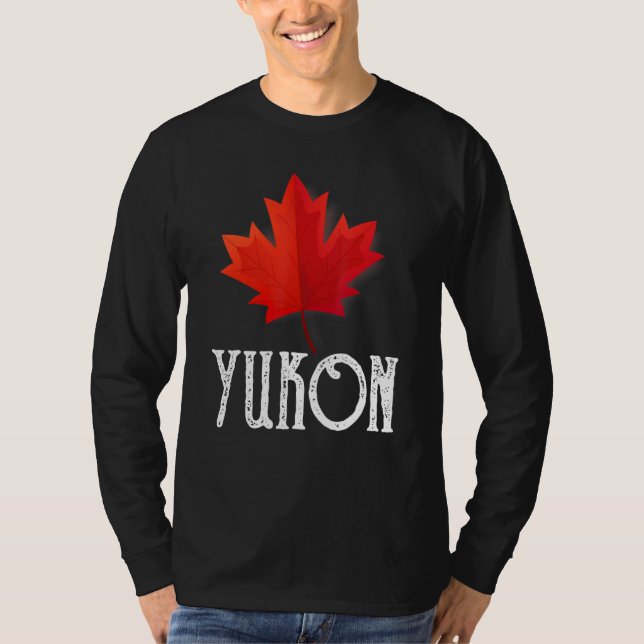 Maple Leaf Canada Flag Yukon Canada T Shirt (Framsida)