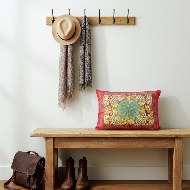 Maple Löv Abstrakt Mönster Alphonse Mucha Prydnadskudde (Skapare uppladdad)