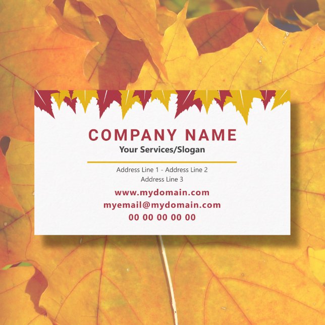 Maple Löv Affärskort - hösten Färg Visitkort (Maple Leaf Business Card)