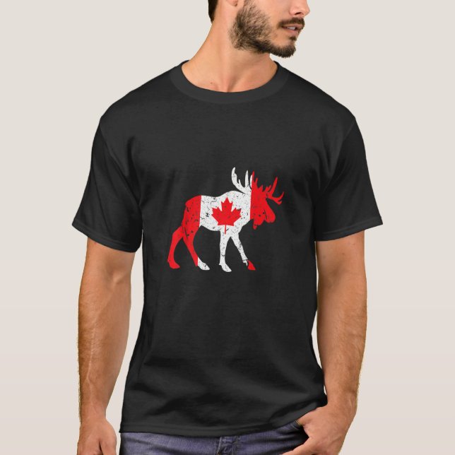 Maple Löv Animal Canadian Flagga Canada T Shirt (Framsida)