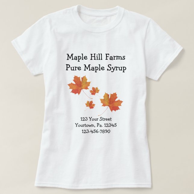 Maple Löv Anpassningsbar Business Shirt T-shirt (Design framsida)