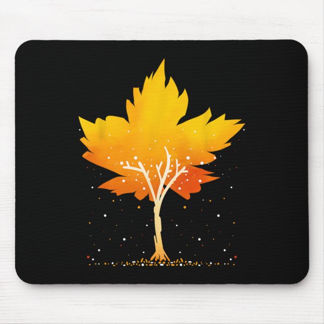 Maple Löv Autumn Träd Orange Höst löv säsong Musmatta (Framsidan)