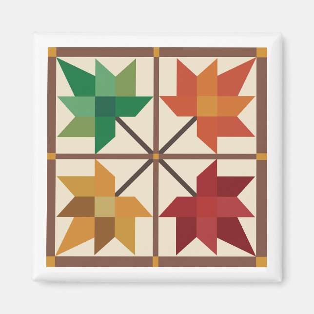 Maple Löv Barn Quilt Magnet (Framsidan)