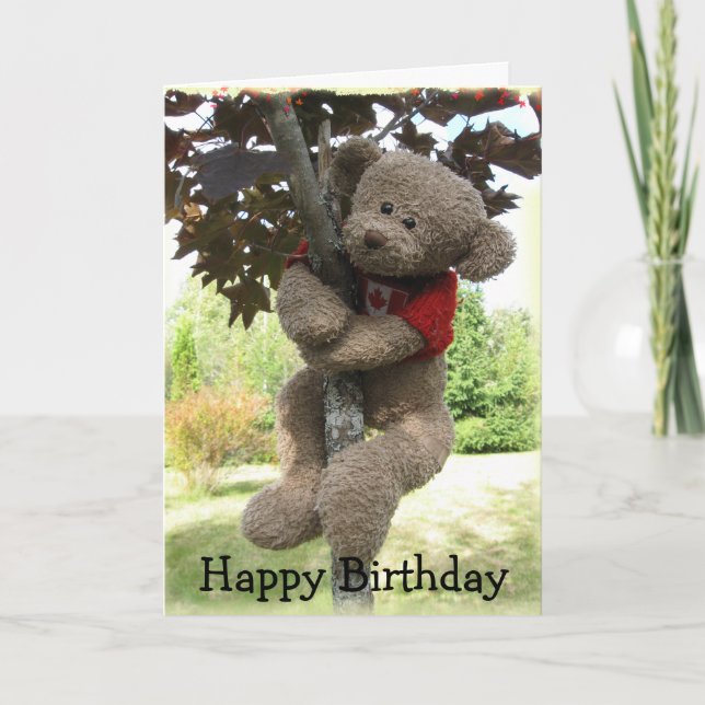 Maple Löv Bear, Grattis på födelsedagen Kort (Framsida)
