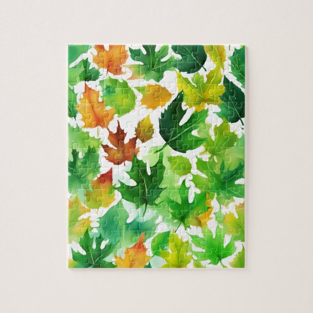 Maple Löv Blommigt Höst löv Pussel (Vertikal)