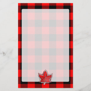 Maple Löv Buffalo Check Red Black Play Stil Brevpapper