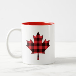Maple Löv Buffalo-kontrollen Mönster Två-Tonad Mugg