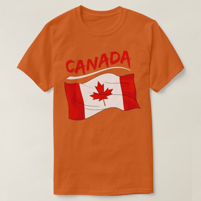 Maple Löv Canada Day Canadian Flagga Kanada T Shirt (Design framsida)