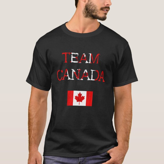Maple Löv Canada Flagga Canada Ocer Team Canadian T Shirt (Framsida)