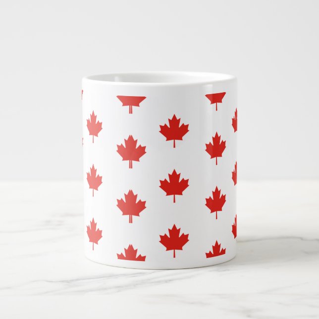 Maple Löv Canada Flagga Emblem Mönster-24105 Jumbo Mugg (Framsidan)