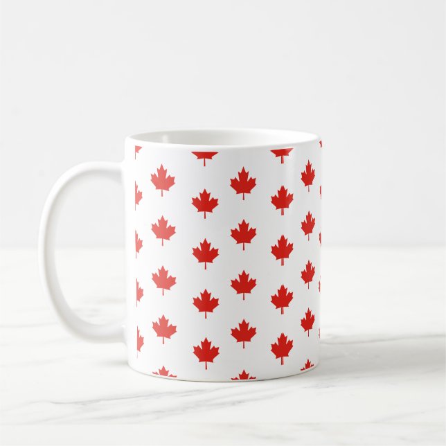Maple Löv Canada Flagga Emblem Mönster-24105 Kaffemugg (Vänster)