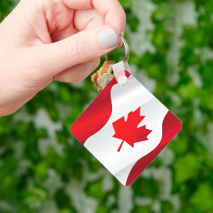 Maple Löv Canada Flagga Nyckelring