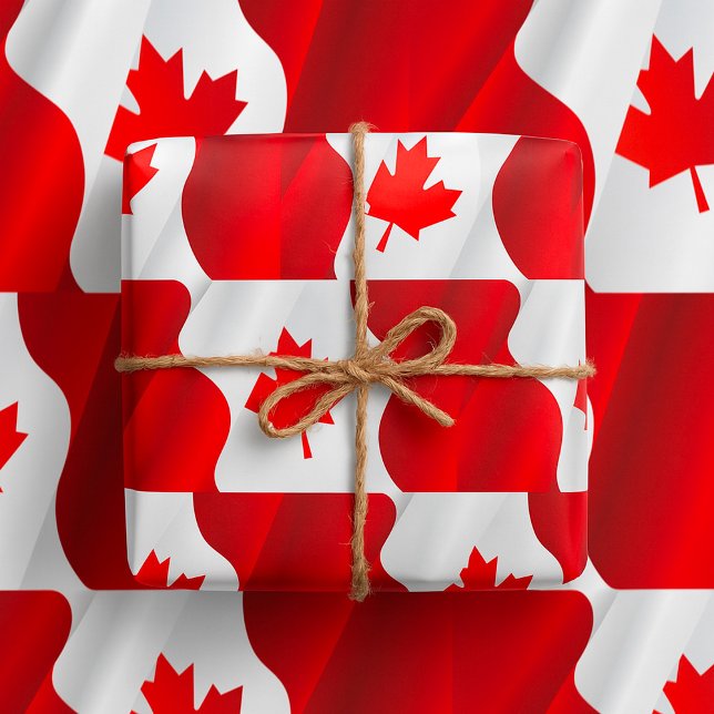 Maple Löv Canada Flagga Presentpapper (Skapare uppladdad)