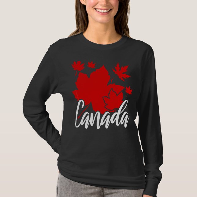Maple Löv Canada Land Kanada T Shirt (Framsida)