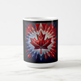 Maple Löv Canadian Flagga Fractal Kaffemugg