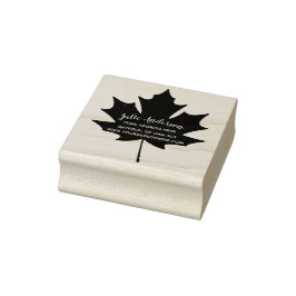 Maple Löv Canadian Returadress Wood Art Rubber Stämpel