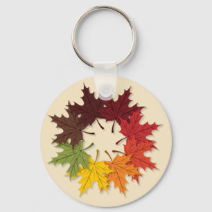 Maple löv-cirkel nyckelring