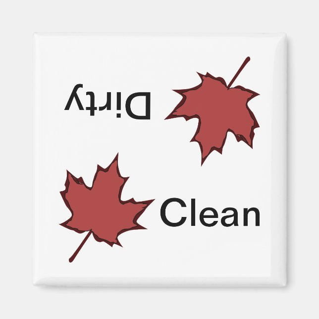 Maple Löv Clean-Dirty Dishwasher Magnet (Framsidan)