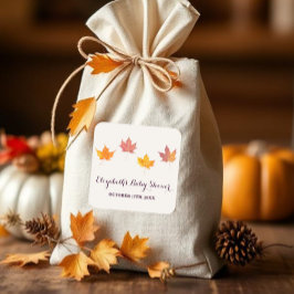 Maple Löv Fall Baby Shower Fyrkantigt Klistermärke