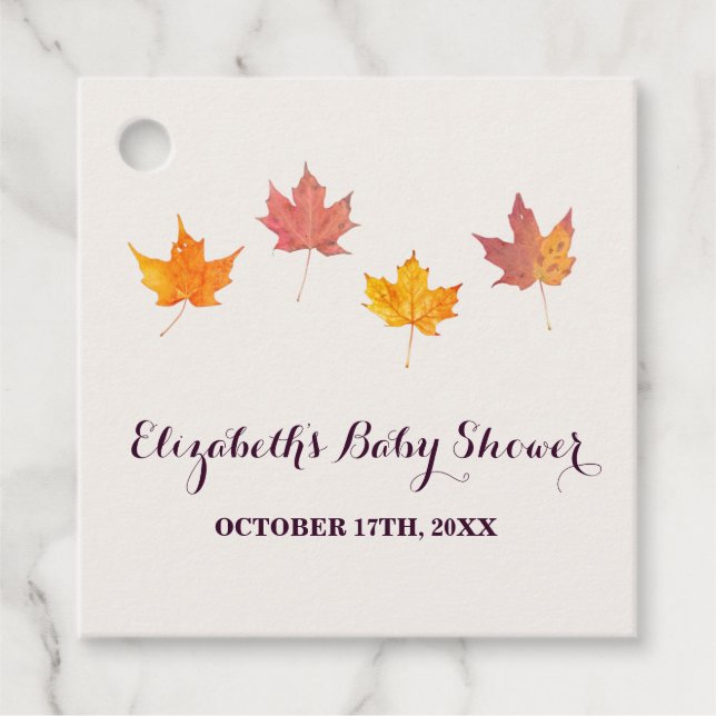 Maple Löv Fall Baby Shower Gåvor Etiketter (Framsida)