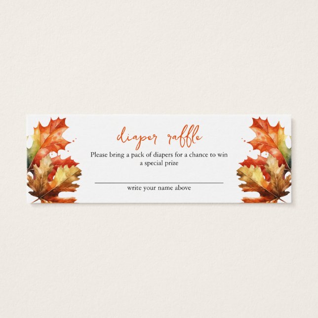 Maple Löv Fall Baby Shower Raffle Litet Visitkort (Baksidan)