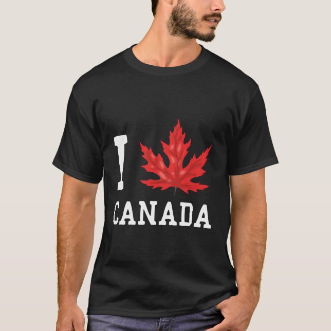 Maple Löv Flagga Patriotic Canadian He I Kärlek Ca T Shirt (Framsida)