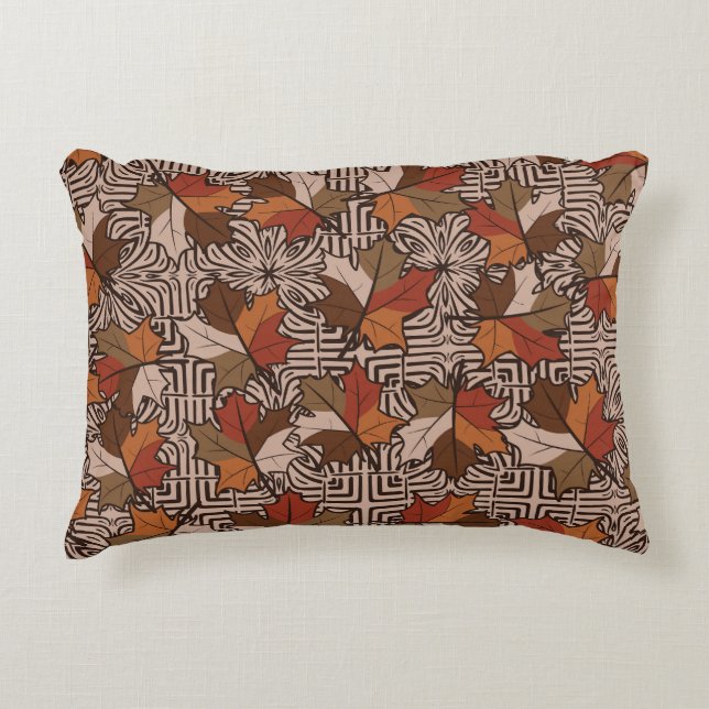 Maple Löv Flower Mönster med fyra Finger Prydnadskudde (Framsidan)