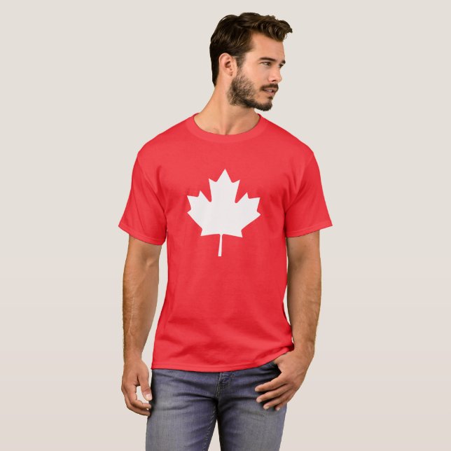 Maple löv från Flagga i Kanada T Shirt (Hel framsida)