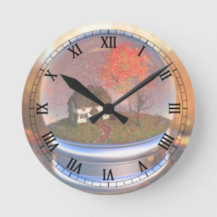 Maple Löv Globe Clock Rund Klocka