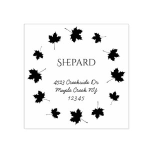 Maple löv gräns, namn returadressen i stämpel