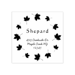 Maple löv gräns personligt bröllp returadress stämpel