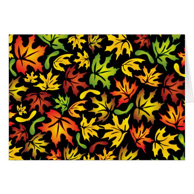 Maple löv hälsningskort (Framsidan Horizontal)