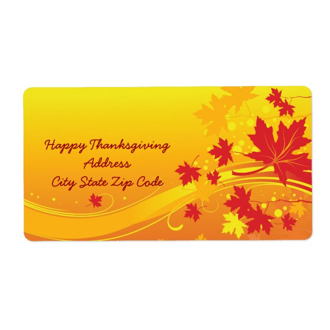 Maple-löv i adressetikett för höst färger anpassni fraktsedel (Framsidan)