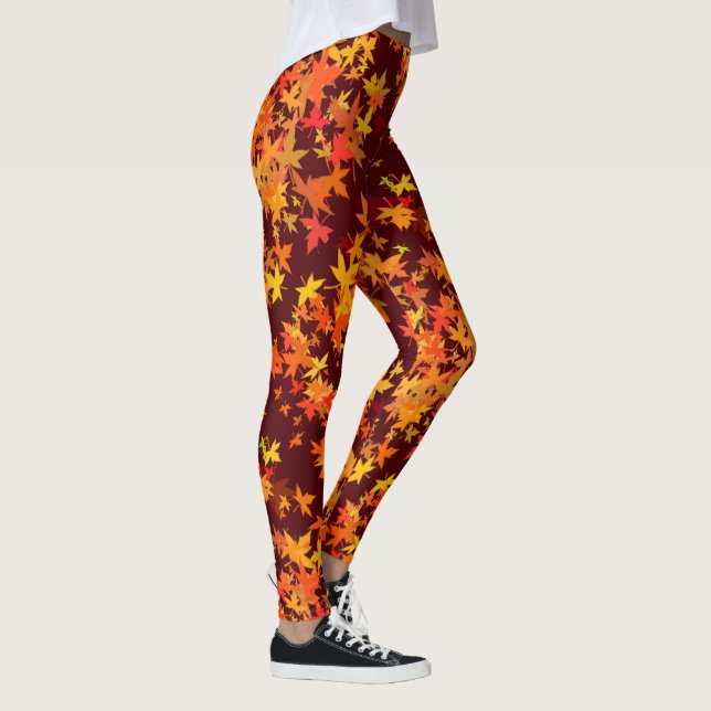 Maple-Löv i BrightStor Höst färger Leggings (Höger)
