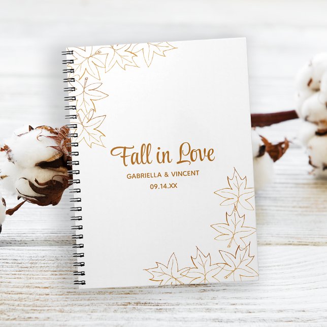 Maple Löv Kant, bröllopsgäst Bok Anteckningsbok (Personalize to create an advice book or guest book at your Fall bridal shower or wedding.)