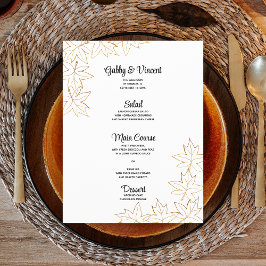 Maple Löv Kant Fall Wedding Menu