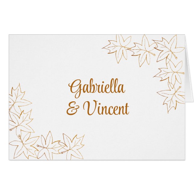 Maple Löv Kant-inbjudan till bröllopsbjudande Hälsningskort (Framsidan Horizontal)