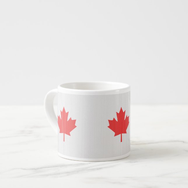 Maple Löv Knitting Motif sticka Espressomugg (Framsida vänster)