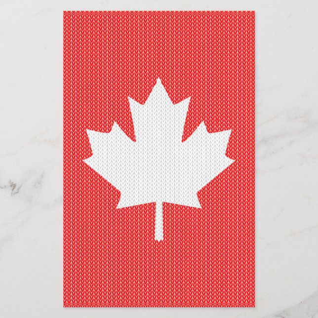 Maple Löv Knitting Motif sticka Flygblad (Framsidan)