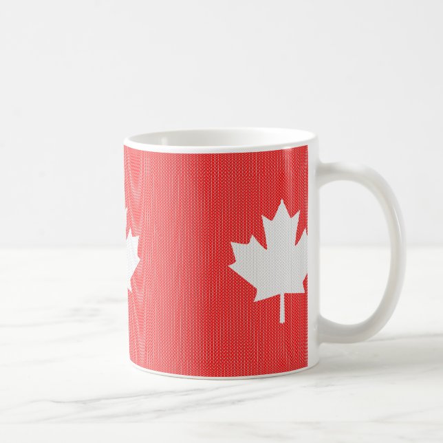 Maple Löv Knitting Motif sticka Kaffemugg (Höger)