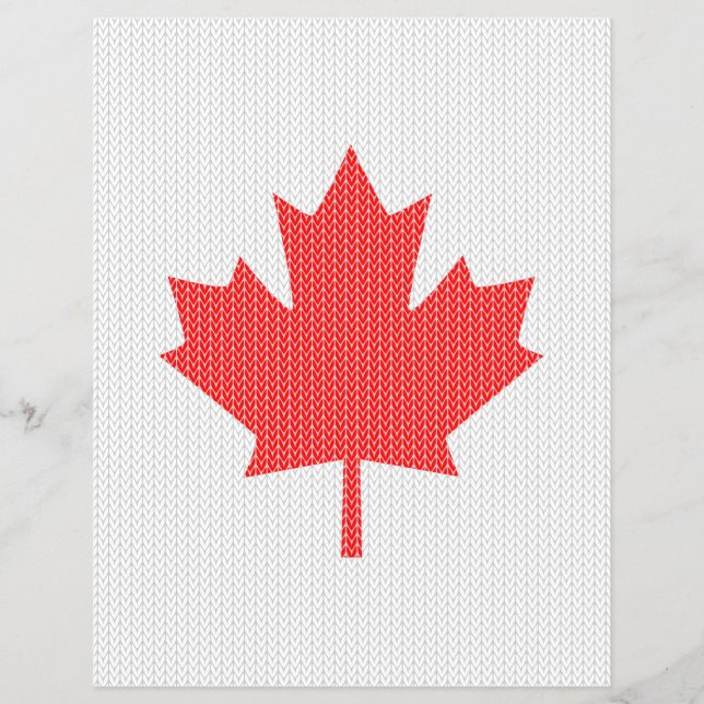 Maple Löv Knitting Motif sticka Reklamblad (Framsidan)