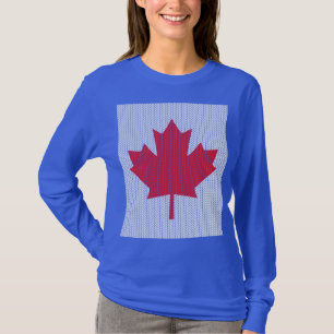 Maple Löv Knitting Motif sticka T-shirt