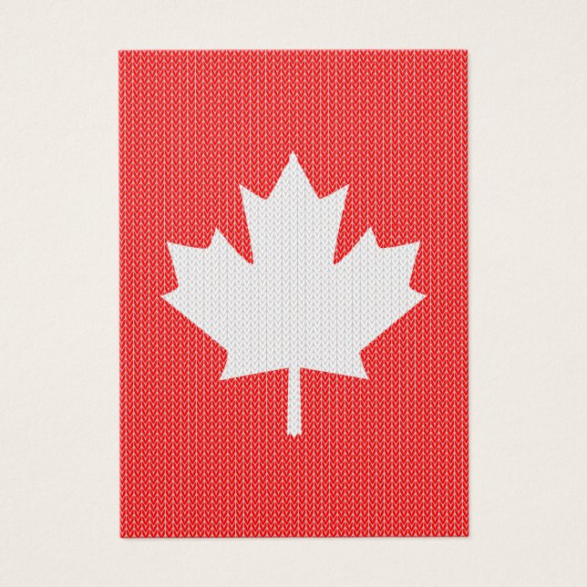 Maple Löv Knitting Motif sticka Visitkort (Framsidan)