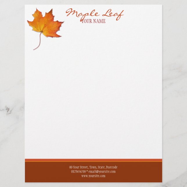 Maple Löv Letterhead Brevhuvud (Framsida)