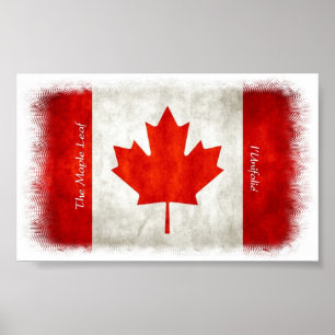 Maple Löv - l'Unifolié Canadian Flagga Poster