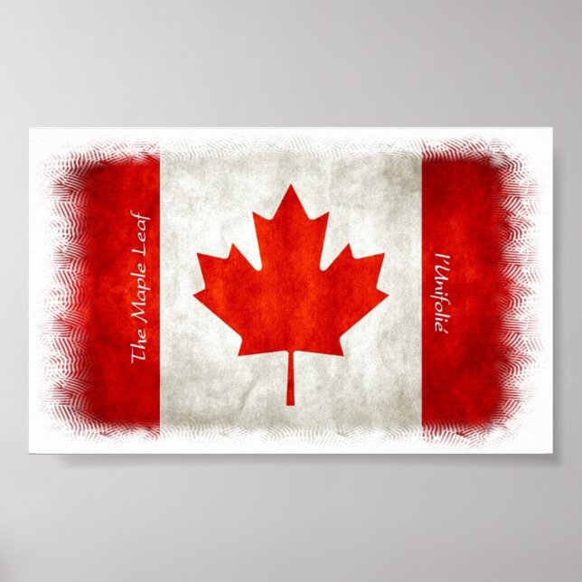 Maple Löv - l'Unifolié Canadian Flagga Poster (Framsidan)