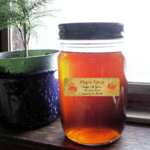 Maple Löv Maple Syrup Label Small Returadress Etikett
