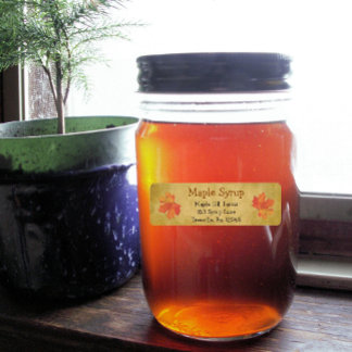 Maple Löv Maple Syrup Label Small Returadress Etikett