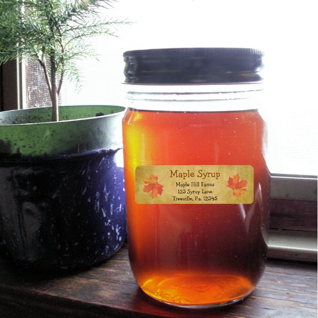 Maple Löv Maple Syrup Label Small Returadress Etikett (Skapare uppladdad)