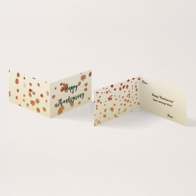 Maple-Löv-mappat kort för thanksgiving (In- och utsida)